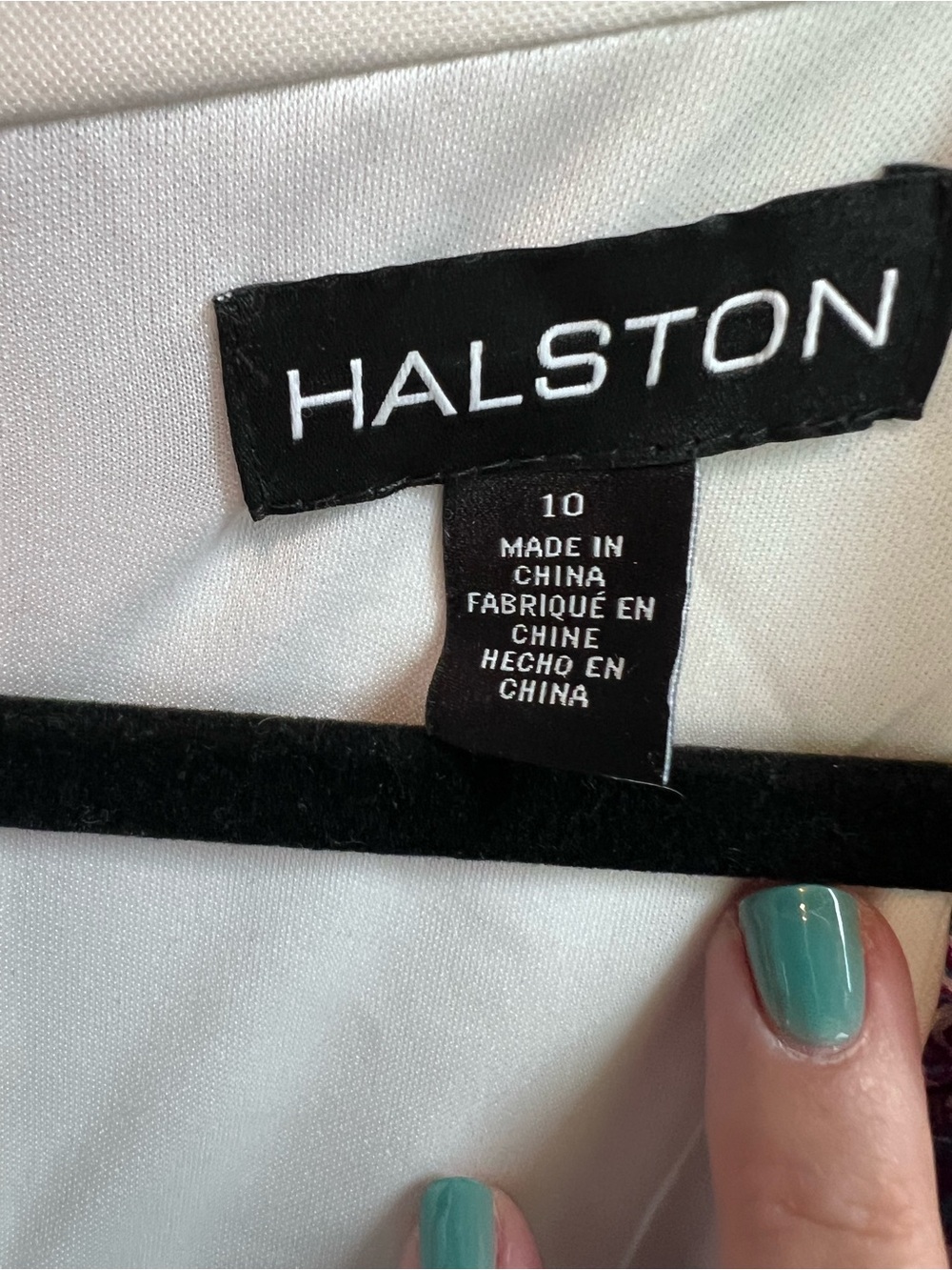 HALSTON Quiet Luxury Fit and Flare Black and Ivory Scuba Knit Event Dress, 10 - Picture 13 of 13